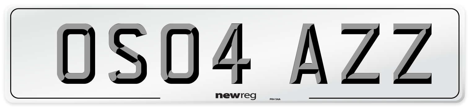 OS04 AZZ Number Plate from New Reg